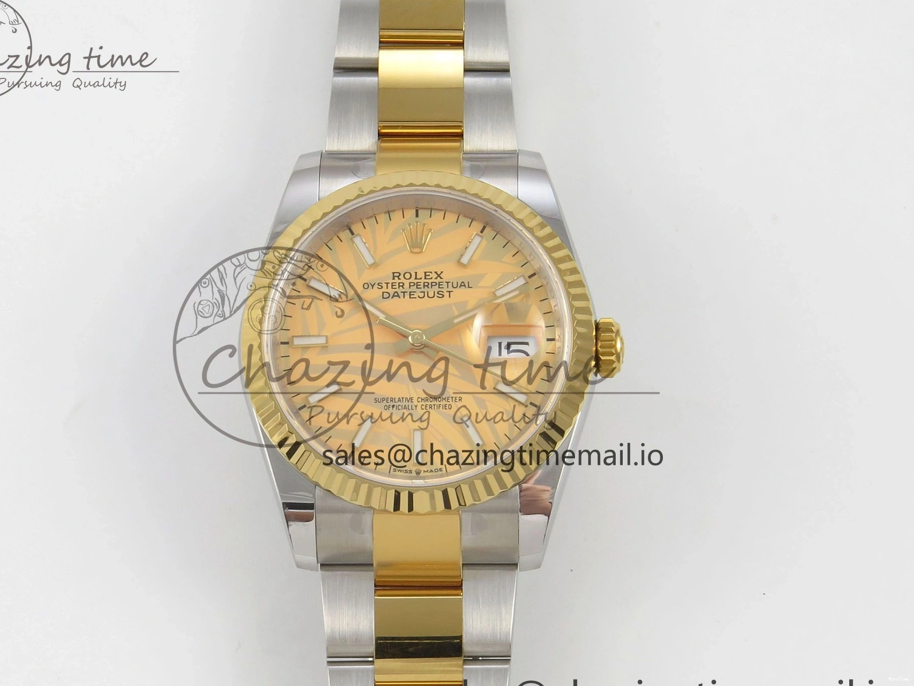MiroTime 0510 Unisex DateJust 36 SS YG ARF 1:1 Best Edition 904L Steel YG Leaf Dial on Oyster Bracelet SH 92